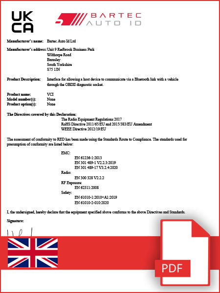 Declaration of Conformity VCI - UKCA - English