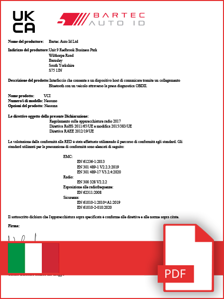 Declaration of Conformity VCI - UKCA - Italian