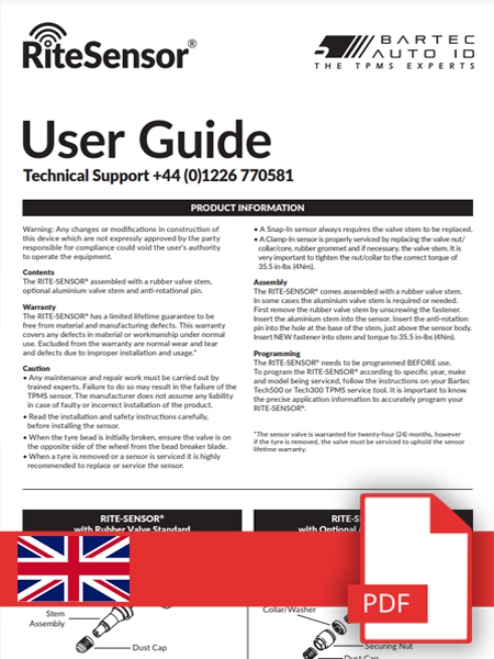 Rite-Sensor User Guide English