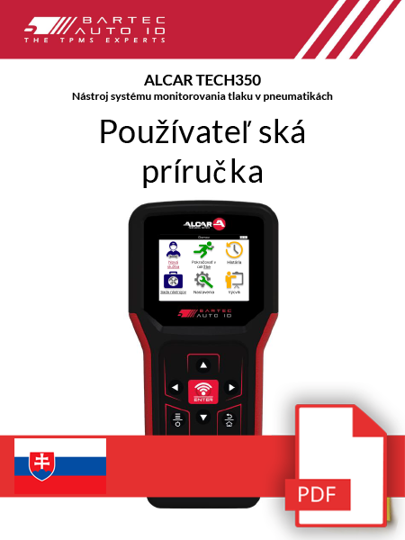 TECH350 ALCAR User Manual Slovak