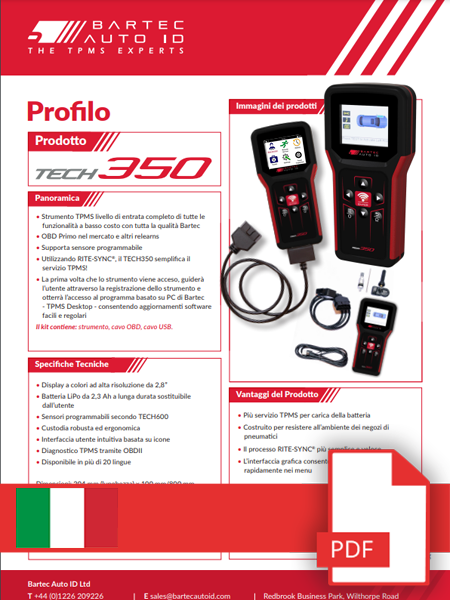 TECH350 Data Sheet Italian