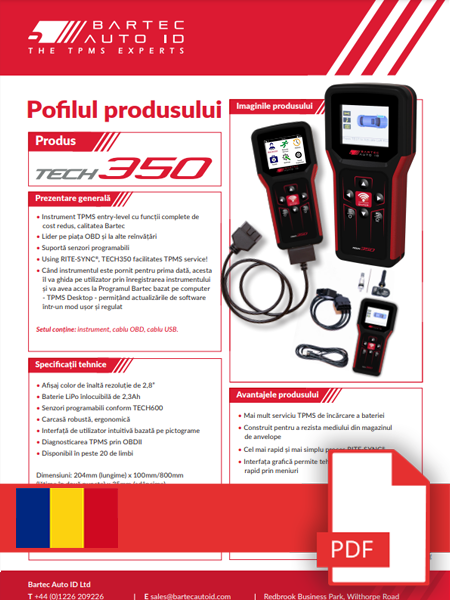 TECH350 Data Sheet Romanian