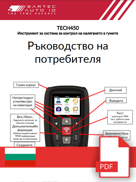 TECH450 User Manual Bulgarian