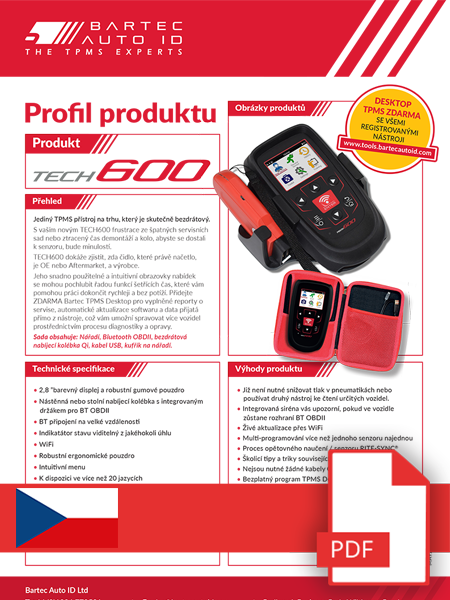 TECH600 Data Sheet Czech