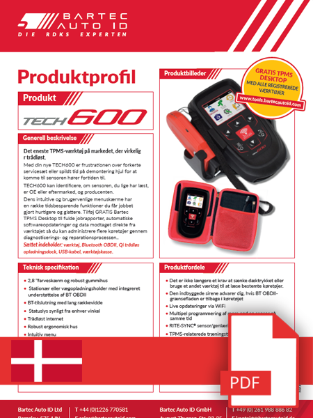 TECH600 Data Sheet Danish