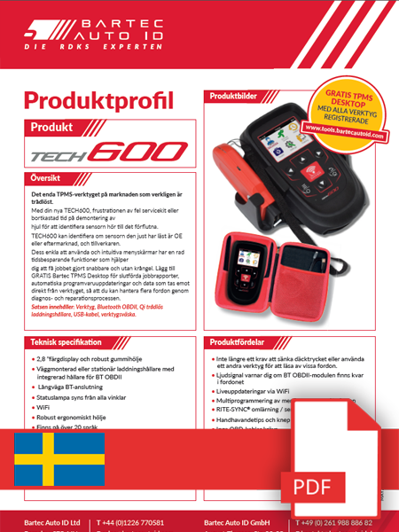 TECH600 Data Sheet Swedish